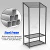 LZMZMQ Yoga Mat Holder Vertical with Mesh Shelf, Yoga Block/Foam Rollers/Half Balance Ball Storage Rolling Cart, Home Gym Garage Clubs Storage Organizer Rack, Large Metal Structure(Black) view 4