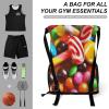 NQLYUT Drawstring Backpack Sports Gym Bag Resistant Sackpack Colorful Candy String Bag for Women Men view 3