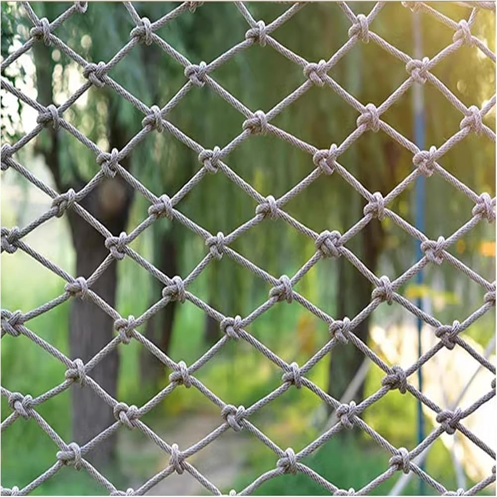 TT-YEL Ski Resort Protection Net, Polyester Climbing Net, Garden Plant Protection Net, Playground Outdoor Fence Net, Balcony Staircase Decorative Protection Net, White Rope Net,2 * 2m