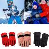 Psdndeww Kids Gloves Waterproof Outdoor Full Finger Thermal Gloves Children Winter Snow Mittens For For 3-13 Years Girl view 2