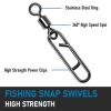 Dr.Fish 20 Pack Fishing Clips with Swivels, Speed Power Clips with Barrel Swivels Quick Change Lure Snap Swivels Fishing Tackle Leader Line Connector for Freshwater & Saltwater 4# view 2