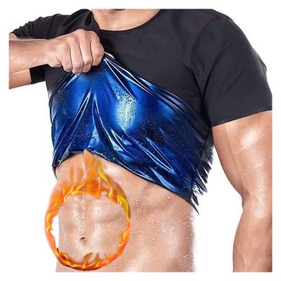 Men Waist Trainers Vest Shaper Vest Slimming Top Short Sauna Suit Gym T-Shirts Sauna Sweat Vest Waist Trainer Sauna Suits(Men,4X-Large)