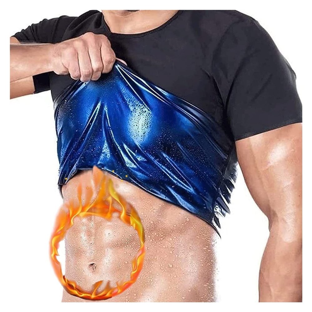 Men Waist Trainers Vest Shaper Vest Slimming Top Short Sauna Suit Gym T-Shirts Sauna Sweat Vest Waist Trainer Sauna Suits(Men,4X-Large)