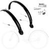 MYJACOB Bike Fenders 700c Adjustable Bicycle Mudguard Set for Most Road Bikes, black view 1