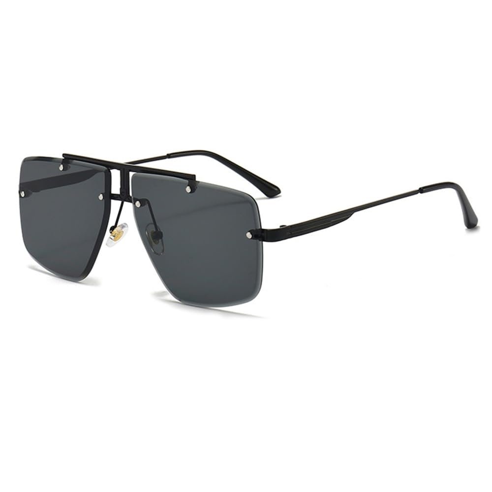 MTONY Frameless Cool Men Driving Glasses Gradient Sunglasses Vintage Sun Glasses Punk,1,One size