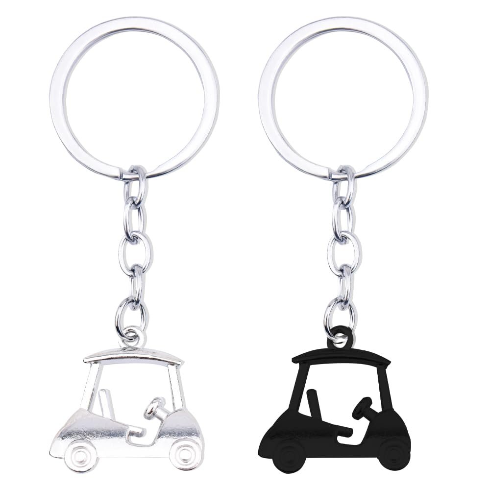 Sdopbinbin Golf Cart Keychain for Brother Sister Keychain for Son Daughter Birthday Gifts for Boyfriend Girlfriend Christmas Gift for Friend Bestie Mens Golf Key Chain for Husband Wife 2 PCS, Small