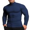 RGJU Mock Turtleneck for Men Long Sleeve Shirt(Navy,S) view 1