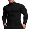RGJU Mens Mock Turtleneck Long Sleeve Shirts, Mock Neck Thermal Base Layer(Black,XXL) view 1