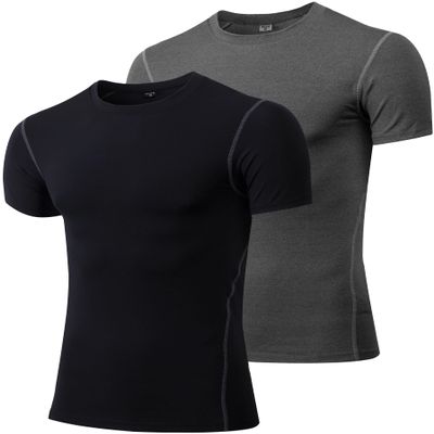 Men's Compression Shirts Athletic Workout Shirts Short Sleeve Sports T Shirts Base Layer Undershirts Gym Tops