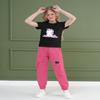 ARTMINE Girls 2-Piece Clothing Sets Sleeve Printed T-shirt+Casual Drawstring Elastic Waist Cargo Pants, US 9-10 Years = Tag 150 view 2
