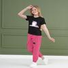 ARTMINE Girls 2-Piece Clothing Sets Sleeve Printed T-shirt+Casual Drawstring Elastic Waist Cargo Pants, US 9-10 Years = Tag 150 view 4