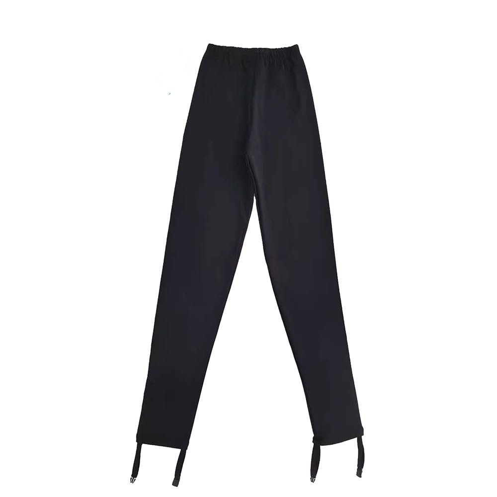 JoyCan Men's Straight Figure Skating Training Pants with Fleece Insulation Boys' Skating Training Clothes for Performance Black