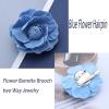 Sttiafay Camellia Flower Hair Clip Brooch Fabric Blue Flower Pin Denim Camellia Brooch Pins Large Flower Hair Barrette Pin Cardigan Clip Hairpin Brooch Bridal Hair Accessories Jewelry for Women view 4