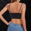 TYNORA Women's Shiny Rhinestone Fringe Crop Top Sexy Sleeveless Spaghetti Strap Camisole Tank Clubwear Black S view 4