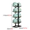 LOBUNS Sports Ball Storage Stand Vertical Black Basketball Rack for School Garage Playground, 3/4 /5 - Tier Sports Equipment Organizer Holder for Basketball Football Volleyball Display(5-tier) view 4