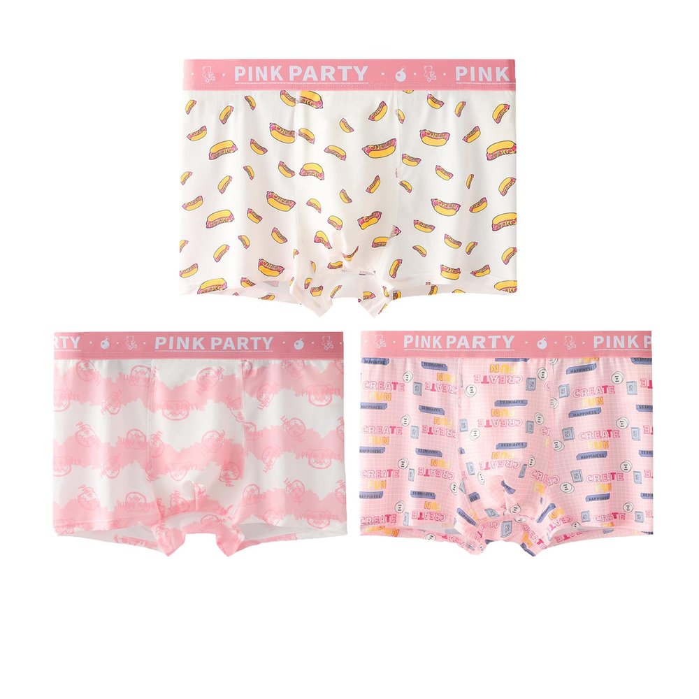 abandi Men's Underwear Boxer Briefs Ice Silk Cool Seamless Underwear Trunks Pink Boxers with Pouch 3 Pack, 001 Size M