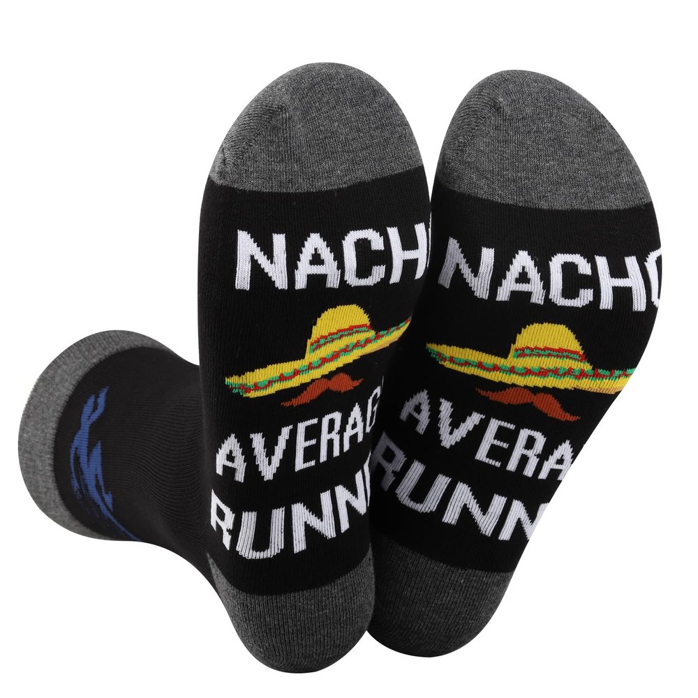 BDPWSS Nacho Average Runner Running Socks Marathon Runners Cross Country One Size Regular"iela Regular +