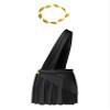Agoky Men's One Shoulder Ancient Greek God Knight Warrior Costume Cosplay Outfits with Headwear Black XX-Large view 2