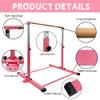 JC-ATHLETICS Gymnastics Bar for Kids Girls Ages 3-15 with Ring for Home Indoor Training Equipment- Steady Steel Construction, Anti-Slip, Easy to Assemble, 3' to 5' Adjustable Height view 4