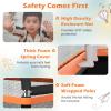 Goplus 6FT Kids Trampoline with Swing, ASTM Approved Rectangle Recreational Trampoline w/Enclosure Safety Net, Galvanized Steel Frame, Indoor Outdoor Baby Toddler Trampoline for Boys Girls (Orange) view 3