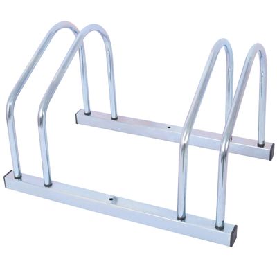 ZeHuoGe Bikes Floor Stand, Bike Parking Rack Garage Bike Storage Stand Indoor/Outdoor 22-28" Wheel Stand, Max Tire Width 2.15" (Silver, 2 Bikes)