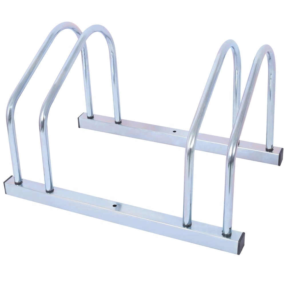 ZeHuoGe Bikes Floor Stand, Bike Parking Rack Garage Bike Storage Stand Indoor/Outdoor 22-28" Wheel Stand, Max Tire Width 2.15" (Silver, 2 Bikes)