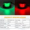 PSEQT Boat Navigation Lights 4'' Red Green LED Marine Bow Stern Port Starboard Signal Sailing Waterproof Lights 12V for Pontoon Kayak Yacht Sailboat Fishing Bass Boats (1 Red & 1Green, Silver Cover) view 2
