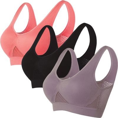 NineFit Basics Sports Bras for Women New Upgrade Breathable Cool Liftup Air Bra Large Bust Full Support Seamless Sports Air Bra Women Deals of The Day Clearance