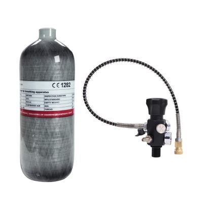 TUXING 2L/122ci 4500psi Carbon Fiber Air TankEmpty Bottle Paintball Filling Station with Two Pressure Gauges Up to with 24 Inch High Pressure Hose M18*1.5