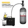 TUXING 2L/122ci 4500psi Carbon Fiber Air TankEmpty Bottle Paintball Filling Station with Two Pressure Gauges Up to with 24 Inch High Pressure Hose M18*1.5 view 2