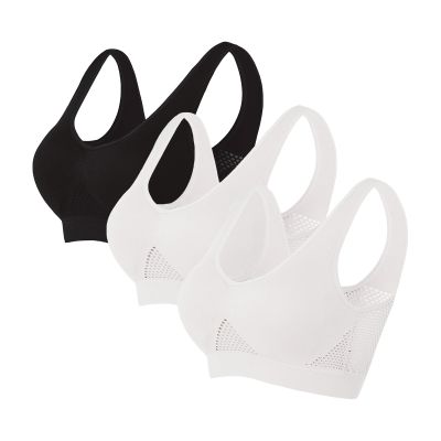 Generic Sports Bras for Women New Upgrade Breathable Cool Liftup Air Bra Large Bust Full Support Seamless Sports Air Bra Early Deals, A#09white