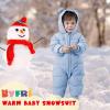 BYFRI Toddler Snow Suit Baby Winter Clothes for Boys Girls 18-24 Months Bear Hooded Jumpsuit Infant Coat Newborn Cozy Snow Outfit for Unisex view 2