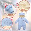 BYFRI Toddler Snow Suit Baby Winter Clothes for Boys Girls 18-24 Months Bear Hooded Jumpsuit Infant Coat Newborn Cozy Snow Outfit for Unisex view 3