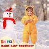 BYFRI Baby Winter Clothes Snowsuit 6-12 Infant Bear Hooded Jumpsuit Newborn Coat Unisex Toddler Cozy Bodysuit Snow Outerwear for Girls Boys view 2