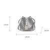 Women's Rhombic Woven Crossbody Bags and Handbags,Female Purses Drawstring Bucket Bags Tote Bags Satchel Bags Black view 2