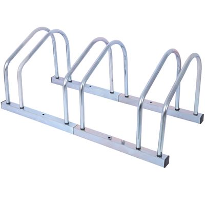 ZeHuoGe Bikes Floor Stand, Bike Parking Rack Garage Bike Storage Stand Indoor/Outdoor 22-28" Wheel Stand, Max Tire Width 2.15" (Silver, 3 Bikes)