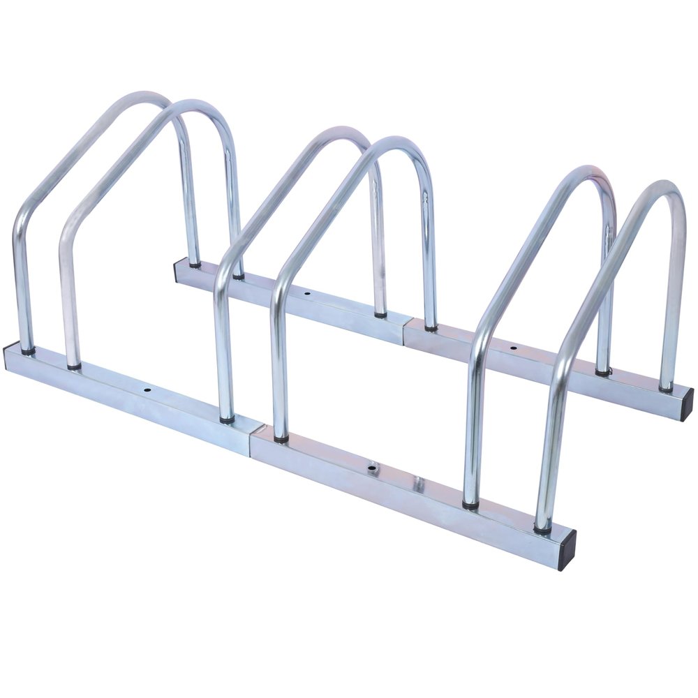 ZeHuoGe Bikes Floor Stand, Bike Parking Rack Garage Bike Storage Stand Indoor/Outdoor 22-28" Wheel Stand, Max Tire Width 2.15" (Silver, 3 Bikes)