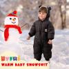 BYFRI Toddler Snow Suit Baby Winter Clothes for Boys Girls 18-24 Months Bear Hooded Jumpsuit Infant Coat Newborn Cozy Snow Outfit for Unisex view 2