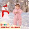 BYFRI Toddler Snow Suit Baby Girl Winter Clothes 12-18 Months Newborn Coat Infant Cozy Jumpsuit Cute Bear Hooded Outerwear for Girls view 2