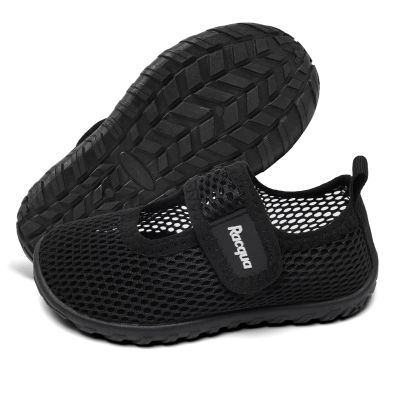 Racqua Toddler Water Shoes Baby Beach Shoes Swim Wet Sea Pool Quick Dry Aqua Slipfree Comfortable Boating Shoes for Kids Boys Black 12-18 Months