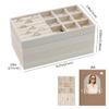 BAOXA Set of 4 Stackable Jewelry Organizer Trays, Jewelry Drawer Organizer Inserts with Removable Dividers, Jewelry Display Tray Storage for Earring Ring Necklace Bracelet (Beige) view 2