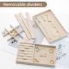 BAOXA Set of 4 Stackable Jewelry Organizer Trays, Jewelry Drawer Organizer Inserts with Removable Dividers, Jewelry Display Tray Storage for Earring Ring Necklace Bracelet (Beige) view 3