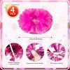 4 Pcs Cheerleading Pom Poms, 12Inch Cheerleader Pompoms with Baton Handle for Kids Adults School Team Sports Games Dance Cheering (Pink) view 2