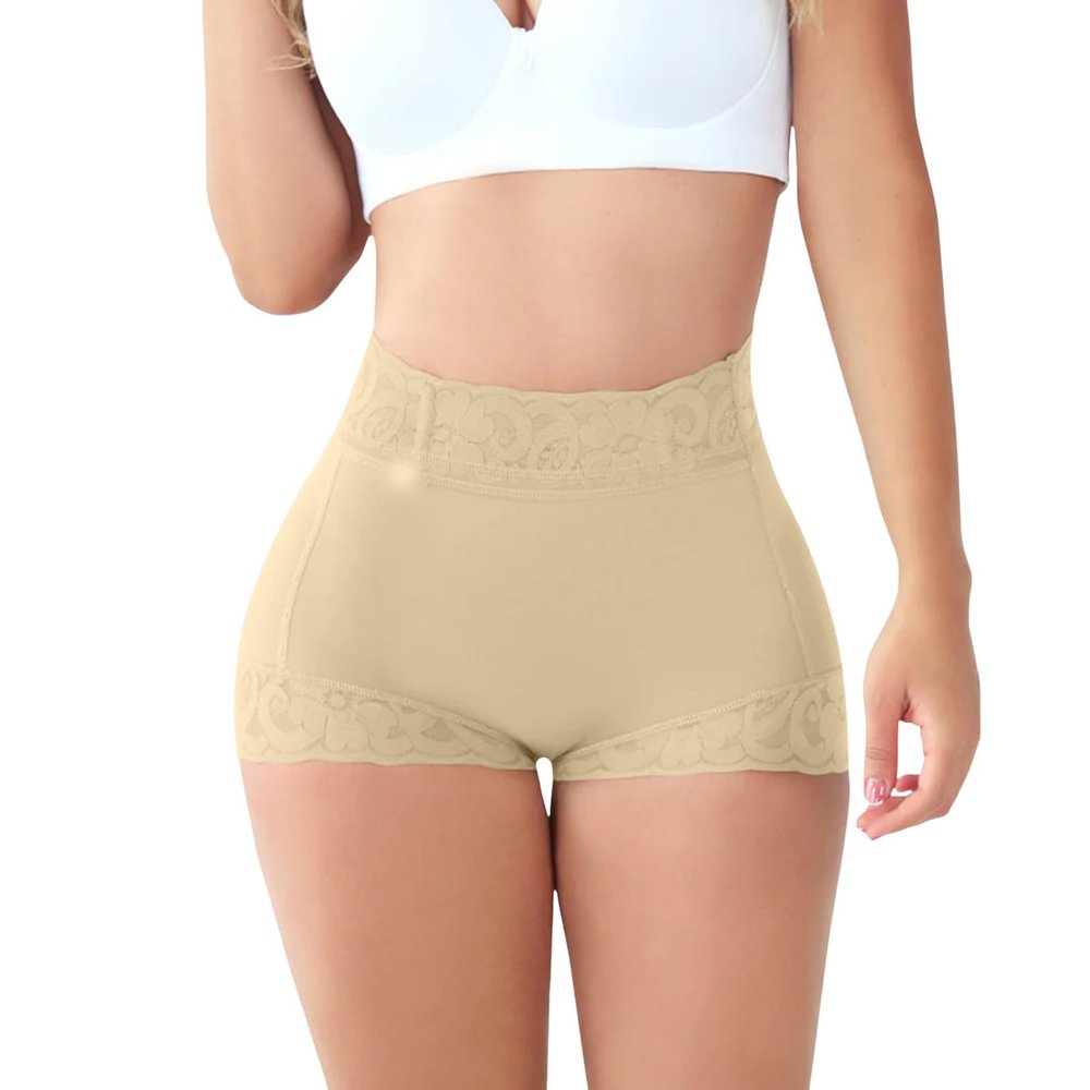 NineFit Basics Women's Boxer Briefs Underwear Anti Chafing Boy Shorts Panties High Waisted Soft Stretch Boxer Shorts Beige, X-Small