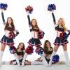 Zankubom 4 Pcs Metallic Cheerleading Pom Poms, 12Inch Cheerleader Pompoms with Baton Handle for Kids Adults School Team Sports Games Dance Cheering (Silver Blue Red) view 4