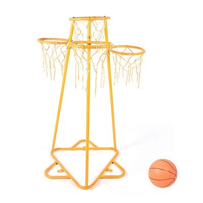 TREEYX Child Basketball Hoop with 4 Basketball Rim Stand Set Rack with Ball Suitable for Home/Kindergarten (One Color Yellow)