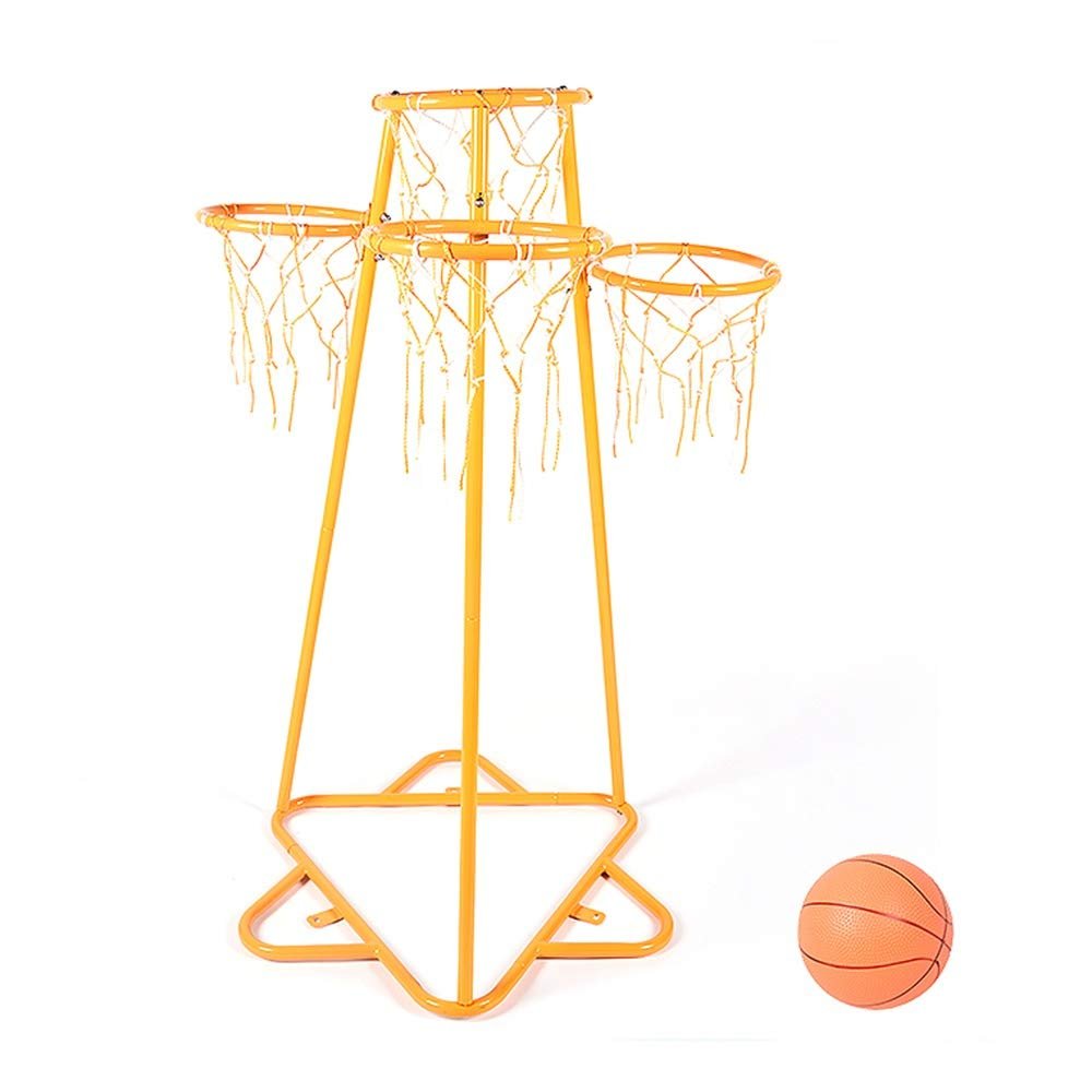 TREEYX Child Basketball Hoop with 4 Basketball Rim Stand Set Rack with Ball Suitable for Home/Kindergarten (One Color Yellow)