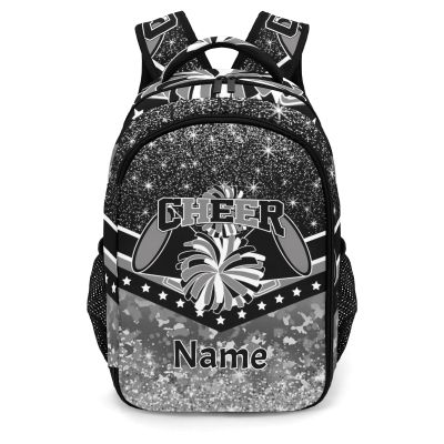 Zaaprint Cheerleading Cheer Backpack Custom Cheer Bags Laptop Backpack for Girls School Gift(Grey)