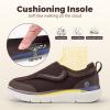 FitVille Diabetic Shoes for Men Wide Width for Swollen Feet, Extra Wide Shoes for Men with Fully Adjustable Straps(Brown, 9.5 Extra Wide) view 3