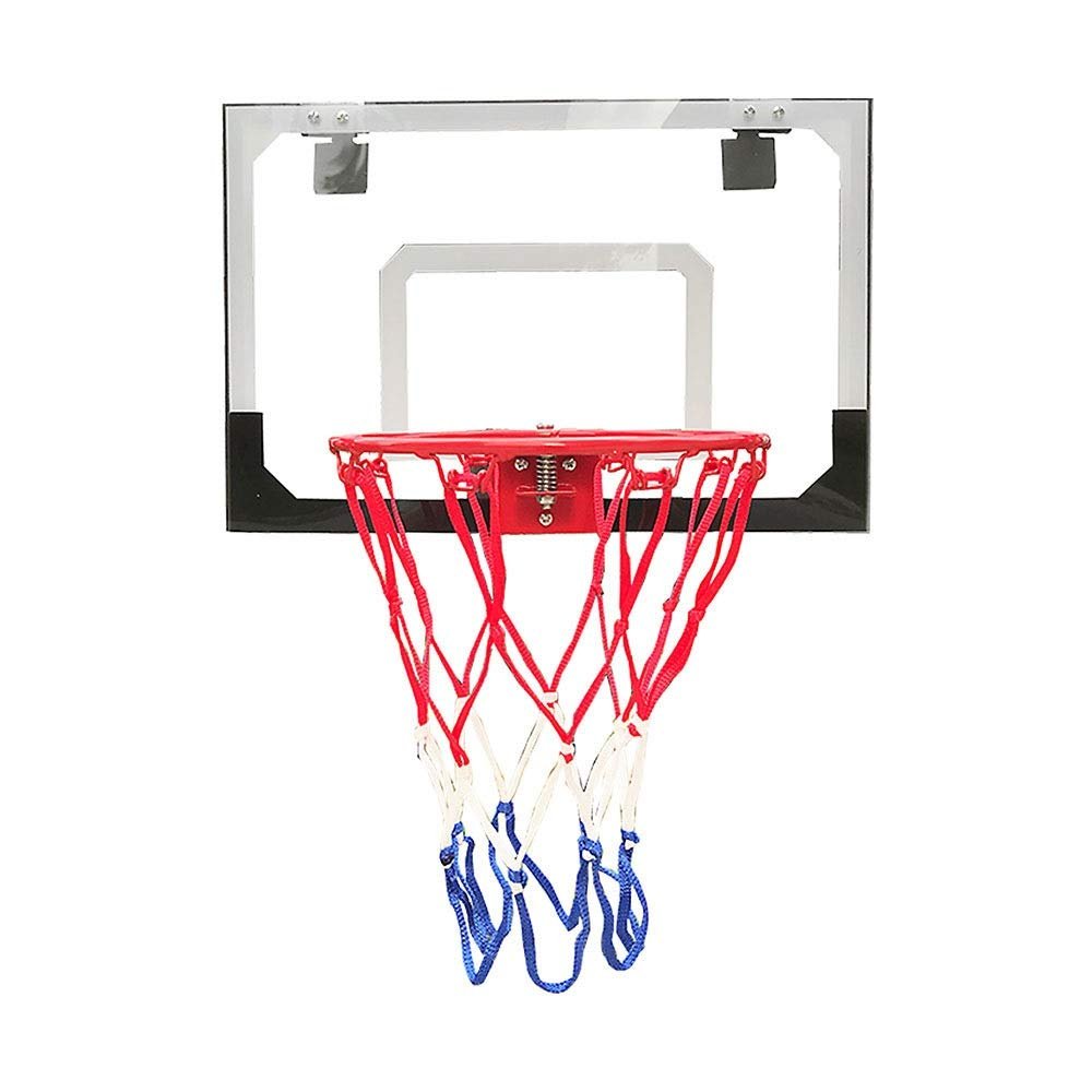 TREEYX Basketball Board 45x30cm PC Transparent Backboard Wall Mounted Hoop Hanging No-Punching Hoop Net Set with Ball
